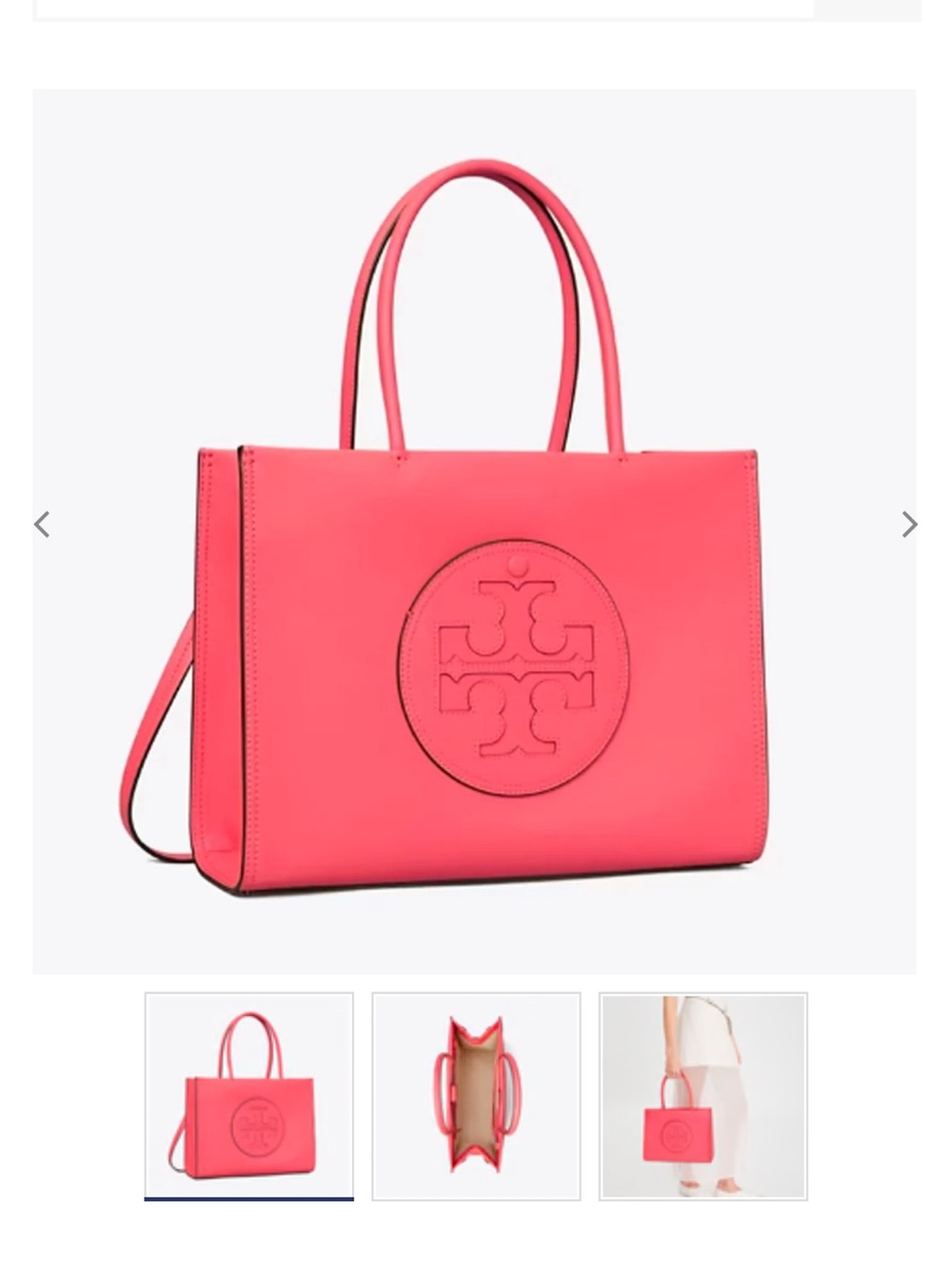 Tory Burch Ella Bio Tote in Pink Love with crossbody strap